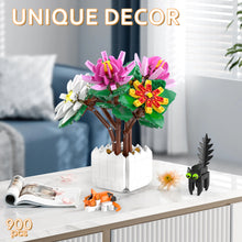 Load image into Gallery viewer, Daisy Flowers Bonsai Building Blocks Kit with Cat Building Set, Chrysanthemum Flower Bouquets for kids and Adults, Flowers Home Decor, Mothers Day, Anniversary and Valentine Gifts for Her or Him