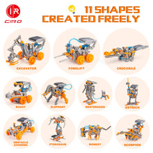 Load image into Gallery viewer, CIRO STEM Projects Solar Robot Toys, 11-in-1 Education Science Experiment Kits for Kids Ages 8-12, 288 Pieces Building Set - GP TOYS