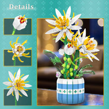 Load image into Gallery viewer, Under Epiphyllum Artificial Flowers Bouquet for Adults, Flower Building Sets with Vase, Home Decor, Mother's Day, Valentine's Day Gifts for Her or Him