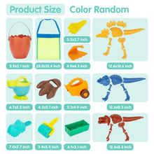 Load image into Gallery viewer, Educiro Dinosaur Beach Toys for Kids 3-5,Dinosaur Mould Set 33 PCS Sand Toys with Mesh Bag,Gifts for Boys and Girls 6-10