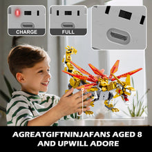 Load image into Gallery viewer, Dragon Building Toys (512PCS), Educational Christmas Birthday Gift idea for Kids Boys Girls 8-12-14, Remote Control & APP Programmable Coding Dragon Building Kit