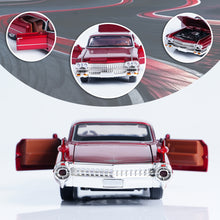 Load image into Gallery viewer, 1:32 Scale Cadillac Alloy Car Model – Pull Back Toy with Doors Open, Lights & Sound, Gift Box Package, 4 Colors (Black/Red/Blue/Pink), Great for Collectors