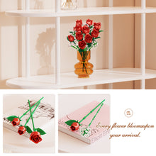 Load image into Gallery viewer, 458PCS Valentine's Day red rose building block assembly set, 11 roses and 4 flowers plant flower set, perfect confession bouquet, family everlasting flower ornaments