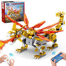Load image into Gallery viewer, Dragon Building Toys (512PCS), Educational Christmas Birthday Gift idea for Kids Boys Girls 8-12-14, Remote Control & APP Programmable Coding Dragon Building Kit