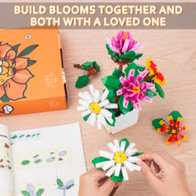 Load image into Gallery viewer, Daisy Flowers Bonsai Building Blocks Kit with Cat Building Set, Chrysanthemum Flower Bouquets for kids and Adults, Flowers Home Decor, Mothers Day, Anniversary and Valentine Gifts for Her or Him