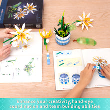 Load image into Gallery viewer, Under Epiphyllum Artificial Flowers Bouquet for Adults, Flower Building Sets with Vase, Home Decor, Mother's Day, Valentine's Day Gifts for Her or Him