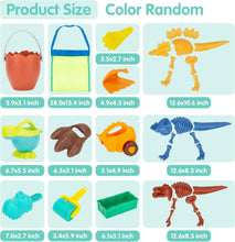 Load image into Gallery viewer, Dinosaur Beach Toys for Kids 3-5,Dinosaur Mould Set 33 PCS Sand Toys with Mesh Bag,Gifts for Boys and Girls 6-10