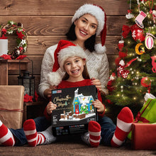 Load image into Gallery viewer, Winter Christmas Cottage Building Toy, a Christmas House Home Decor with a Yard Covered by Snow