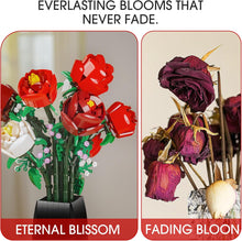 Load image into Gallery viewer, EDUCIRO Flowers Bouquet Building Decoration Set (818 PCS), Christmas, Mother's Day, or Valentine's Gifts Ideal for Women Girls Boys, Roses Toy Building Set with Vase