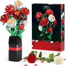 Load image into Gallery viewer, EDUCIRO Flowers Bouquet Building Decoration Set (818 PCS), Christmas, Mother's Day, or Valentine's Gifts Ideal for Women Girls Boys, Roses Toy Building Set with Vase