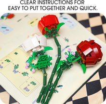 Load image into Gallery viewer, EDUCIRO Flowers Bouquet Building Decoration Set (818 PCS), Christmas, Mother's Day, or Valentine's Gifts Ideal for Women Girls Boys, Roses Toy Building Set with Vase