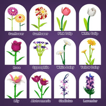 Load image into Gallery viewer, Creative DIY Building Block Flower Bouquet Set for Adults – Assembled Puzzle Model, Elegant Desktop Decor, Unique Collectible Gift for Her, Home Craft Hobby Fun