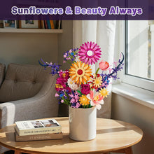 Load image into Gallery viewer, Creative DIY Building Block Flower Bouquet Set for Adults – Assembled Puzzle Model, Elegant Desktop Decor, Unique Collectible Gift for Her, Home Craft Hobby Fun