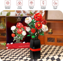 Load image into Gallery viewer, EDUCIRO Flowers Bouquet Building Decoration Set (818 PCS), Christmas, Mother's Day, or Valentine's Gifts Ideal for Women Girls Boys, Roses Toy Building Set with Vase