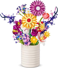 Load image into Gallery viewer, Creative DIY Building Block Flower Bouquet Set for Adults – Assembled Puzzle Model, Elegant Desktop Decor, Unique Collectible Gift for Her, Home Craft Hobby Fun