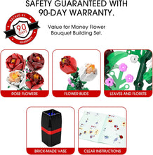 Load image into Gallery viewer, EDUCIRO Flowers Bouquet Building Decoration Set (818 PCS), Christmas, Mother's Day, or Valentine's Gifts Ideal for Women Girls Boys, Roses Toy Building Set with Vase