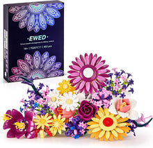 Load image into Gallery viewer, Creative DIY Building Block Flower Bouquet Set for Adults – Assembled Puzzle Model, Elegant Desktop Decor, Unique Collectible Gift for Her, Home Craft Hobby Fun