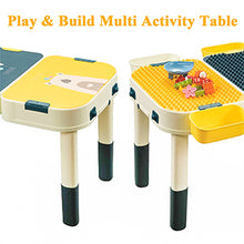 Load image into Gallery viewer, Toddlers Activity Table with Building Blocks Kids Table Learning & Education Preschool Toys