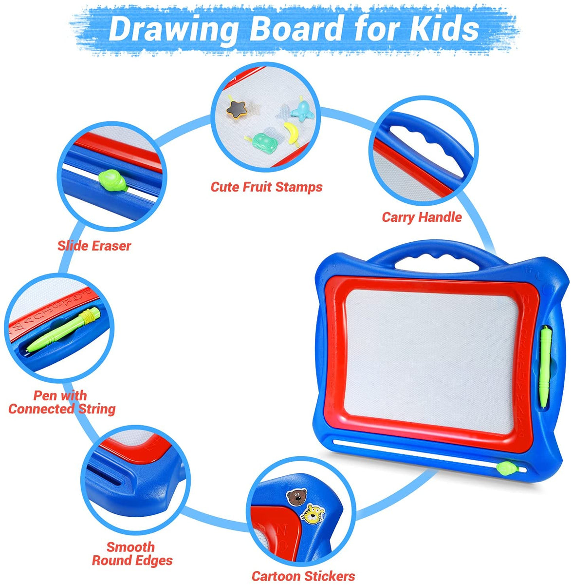 Drawing Board for Kids, 16 Inch Drawing Pad with 5