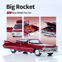Load image into Gallery viewer, 1:32 Scale Cadillac Alloy Car Model – Pull Back Toy with Doors Open, Lights &amp; Sound, Gift Box Package, 4 Colors (Black/Red/Blue/Pink), Great for Collectors
