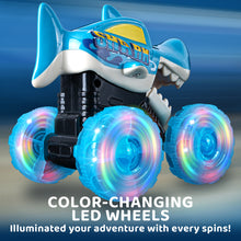 Load image into Gallery viewer, Monster Truck Toy - Motion Activated Light-Up Cars Monster Treads Lightning Wheels Press &amp; Go Cars Not Included Button Battery

