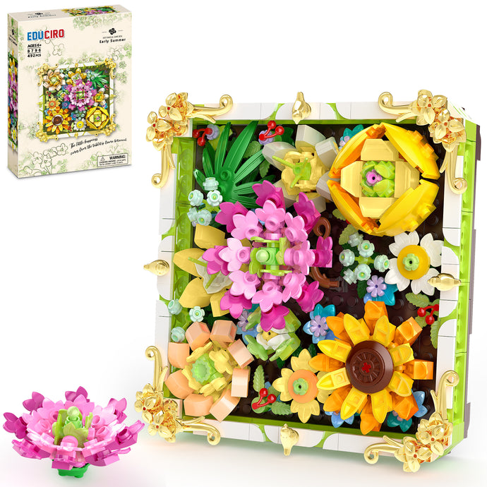 Flowers Frame Toys Building Sets, Gift for Her or Him for Valentines Day Gift, Mother's Day, Birthday, Christmas, Botanical Collection Home Décor - 492PCS