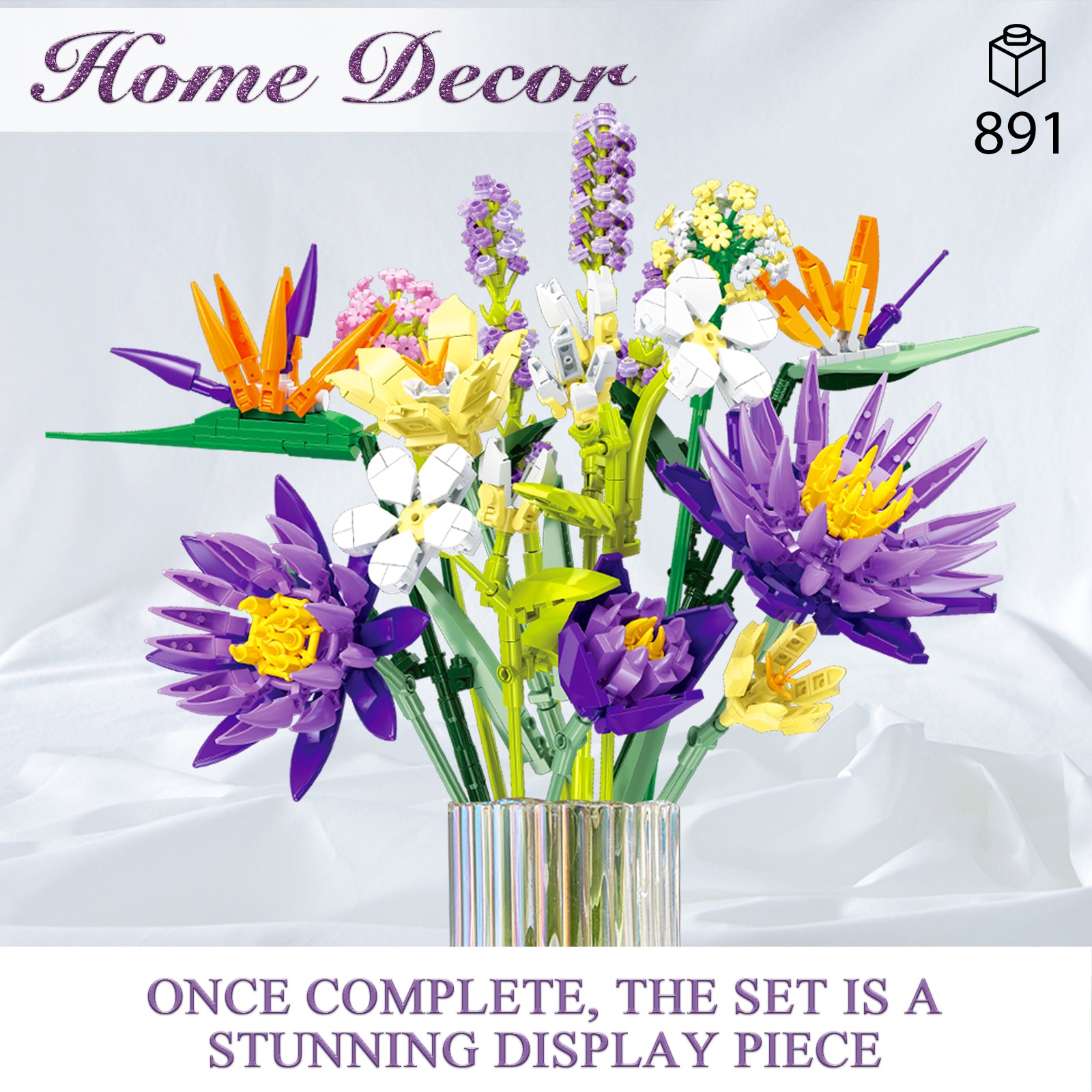 トライアルセット・サンプル Flowers Amazon.com: ZONECYTD Flowers Bouquet Toys Building Blocks Set with