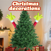 Load image into Gallery viewer, Christmas Elf Body Tree Decorations Arm for Christmas Tree Christmas Furry Green Monster Elf Arms Hand for Christmas Tree Ornaments Xmas Arms Stole Stuffed Stuck Tree Topper Decor
