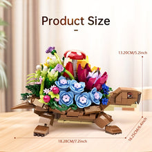 Load image into Gallery viewer, 477PCS Turtle Animal Building Block Set, suitable for Youngsters 6 7 8 9 10 years old and above, boys and girls toys, with flower pot turtle building block model, cute structure, birthday gift, Valentines Day gift
