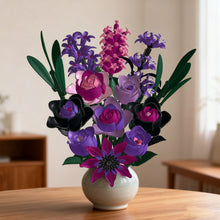 Load image into Gallery viewer, Creative DIY Building Block Flower Bouquet Set for Adults – Assembled Puzzle Model, Elegant Desktop Decor, Unique Collectible Gift for Her, Home Craft Hobby Fun
