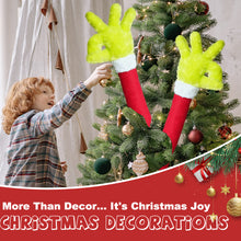 Load image into Gallery viewer, Christmas Elf Body Tree Decorations Arm for Christmas Tree Christmas Furry Green Monster Elf Arms Hand for Christmas Tree Ornaments Xmas Arms Stole Stuffed Stuck Tree Topper Decor
