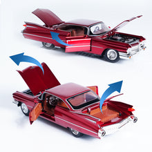 Load image into Gallery viewer, 1:32 Scale Cadillac Alloy Car Model – Pull Back Toy with Doors Open, Lights &amp; Sound, Gift Box Package, 4 Colors (Black/Red/Blue/Pink), Great for Collectors

