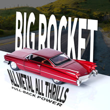 Load image into Gallery viewer, 1:32 Scale Cadillac Alloy Car Model – Pull Back Toy with Doors Open, Lights &amp; Sound, Gift Box Package, 4 Colors (Black/Red/Blue/Pink), Great for Collectors
