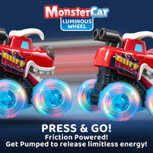 Load image into Gallery viewer, Monster Truck Toy - Motion Activated Light-Up Cars Monster Treads Lightning Wheels Press &amp; Go Cars Not Included Button Battery
