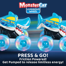 Load image into Gallery viewer, Monster Truck Toy - Motion Activated Light-Up Cars Monster Treads Lightning Wheels Press &amp; Go Cars Not Included Button Battery
