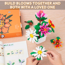 Load image into Gallery viewer, Under Daisy Flowers Bonsai Building Blocks Kit with Cat Building Set, Chrysanthemum Flower Bouquets for kids and Adults, Flowers Home Decor, Mothers Day, Anniversary and Valentine Gifts for Her or Him
