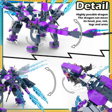Load image into Gallery viewer, EDUCIRO 3in1 Legendary Dragon Building Toy Fly Dragon - Kylin and 2 Battle Ninja Knights and a Treasure Chest
