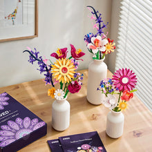 Load image into Gallery viewer, Creative DIY Building Block Flower Bouquet Set for Adults – Assembled Puzzle Model, Elegant Desktop Decor, Unique Collectible Gift for Her, Home Craft Hobby Fun
