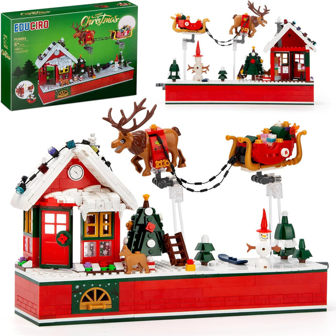 Christmas Building Sets, Santa Claus and Reindeer Christmas Décor Building Kit, Features a Christmas Tree Toy Gift Idea for Kids Boys Girls (940 PCS)