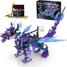 Load image into Gallery viewer, EDUCIRO 3in1 Legendary Dragon Building Toy Fly Dragon - Kylin and 2 Battle Ninja Knights and a Treasure Chest
