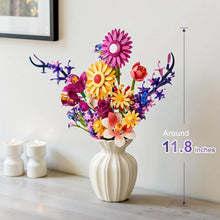 Load image into Gallery viewer, Creative DIY Building Block Flower Bouquet Set for Adults – Assembled Puzzle Model, Elegant Desktop Decor, Unique Collectible Gift for Her, Home Craft Hobby Fun
