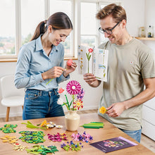 Load image into Gallery viewer, Creative DIY Building Block Flower Bouquet Set for Adults – Assembled Puzzle Model, Elegant Desktop Decor, Unique Collectible Gift for Her, Home Craft Hobby Fun
