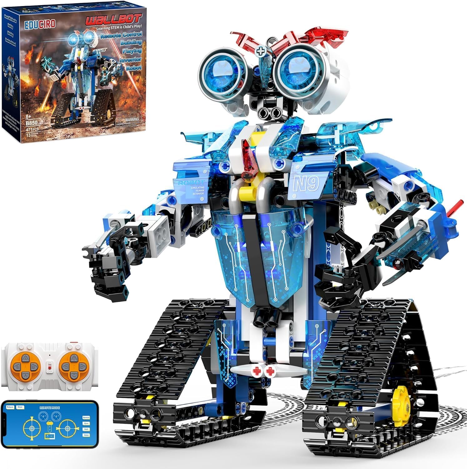 Under The Baubles Robot Building Toys for Boys Girls 8 12 14 Year Old Stem Project Birthday Idea for Kids RC App Coding Robot Building Kit