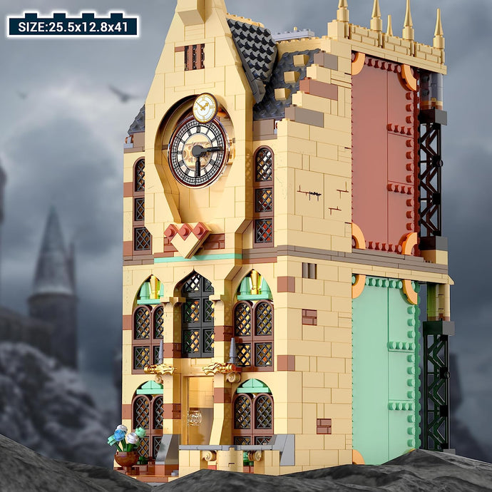 Clock Tower Toy Building Set, Harry-Potter-Theme Castle Building Toys Build and Play Wizarding Toy