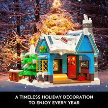 Load image into Gallery viewer, Winter Christmas Cottage Building Toy, a Christmas House Home Decor with a Yard Covered by Snow
