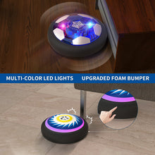 Load image into Gallery viewer, Hover Soccer Ball Set with 2 Goals, USB Rechargeable with LED Light and Inflatable Ball, Air Floating Soccer with Safe Bumper for Indoor Outdoor Sports Ball Game, Football Toy Gift for Kids Boy Girl
