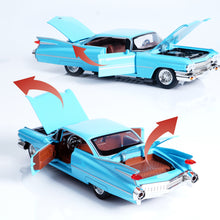 Load image into Gallery viewer, 1:32 Scale Cadillac Alloy Car Model – Pull Back Toy with Doors Open, Lights &amp; Sound, Gift Box Package, 4 Colors (Black/Red/Blue/Pink), Great for Collectors
