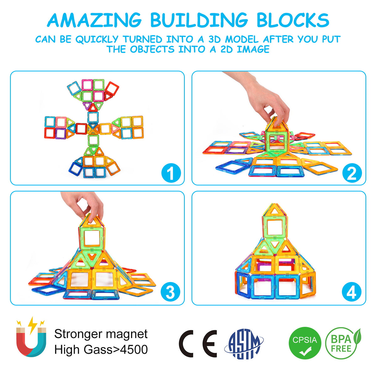 Magnetic Building Blocks Big Size 100 Pcs – GP TOYS