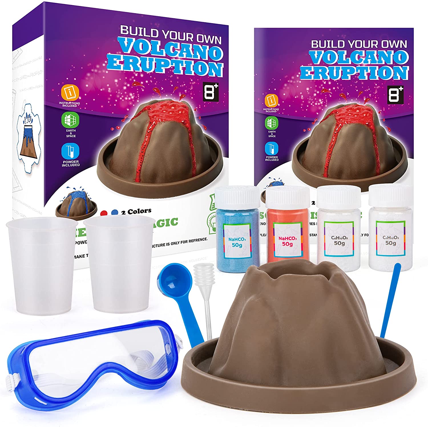  EARTH'SCODE 25PCS Science Kit - Volcano Science Kit for Kids  Age 6-8 8-12 Planet Gemstones Dig Kit DIY Crystal Growing Kit Make a  Volcano STEM Science Educational Toys for Girls and