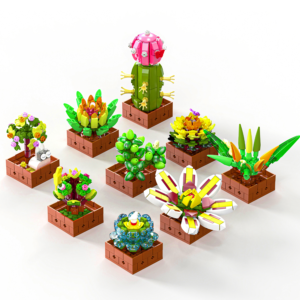 Flower Botanical Bonsai Building Set, Succulent Building Toys - 9 Pack
